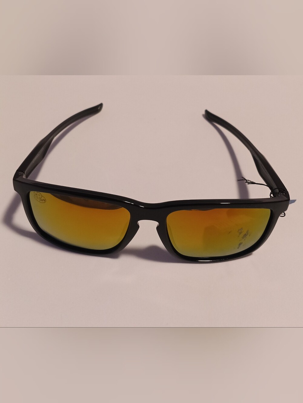 ​VP Racing Men Polarized Sport Sunglasses Black Frame Gold Orange Mirror NWT